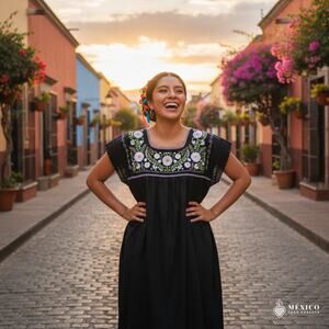 Mexican Embroidered Blouse – Handmade Floral & Animals Design 23 X 30 IN large